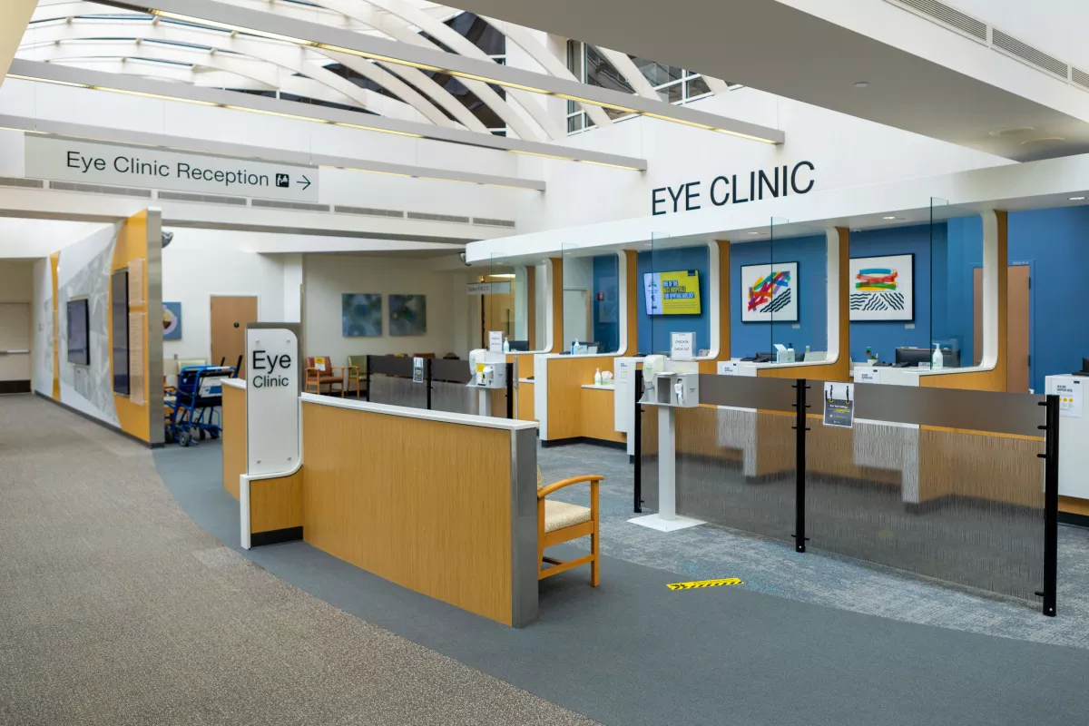 Interior image of the Eye Clinic at UI Hospitals & Clinics