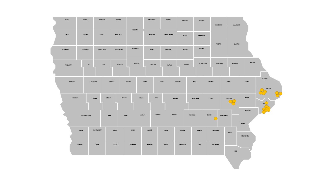 Iowa Map template