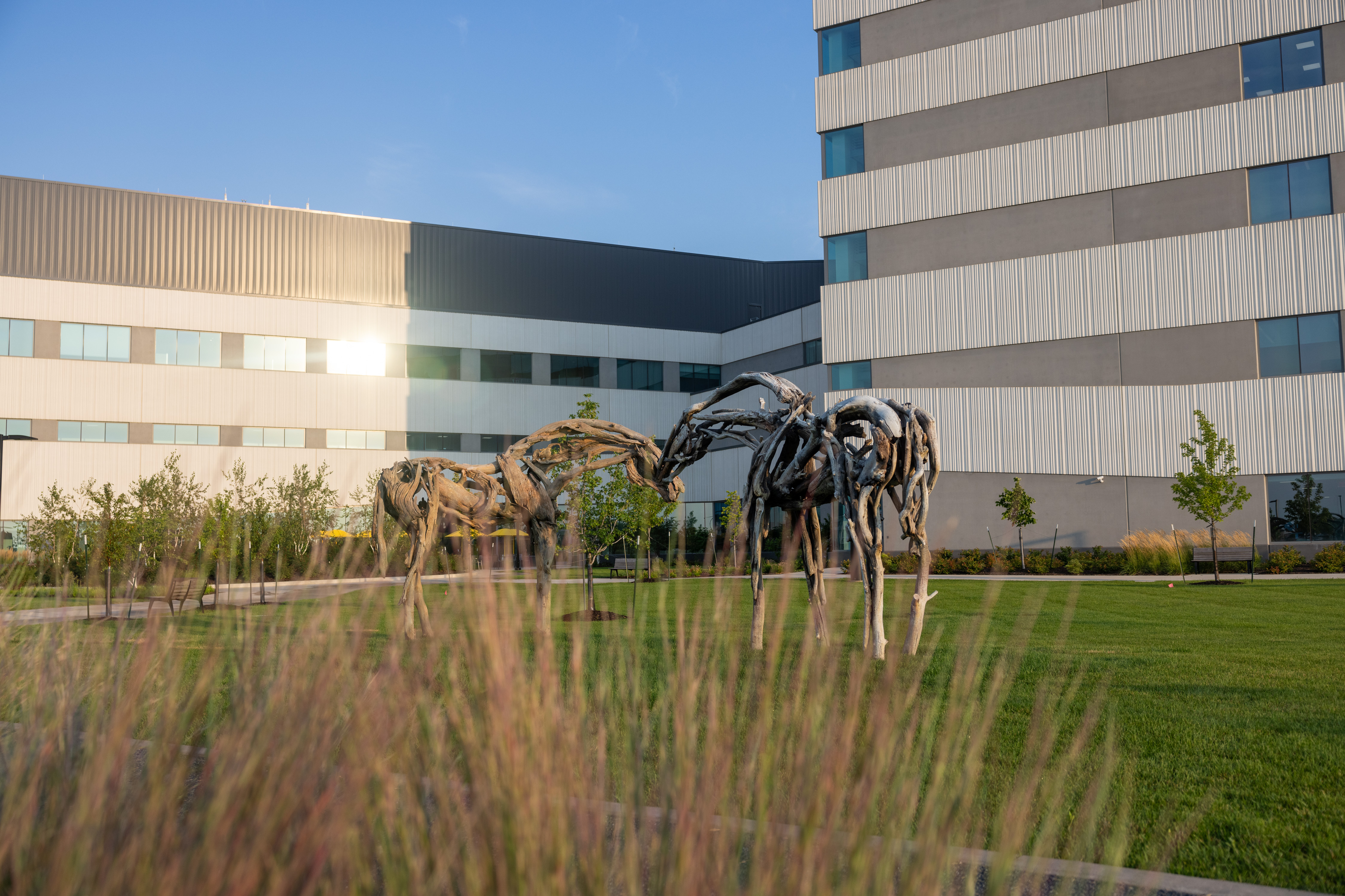 sculptures "Midday" and "Indelible"