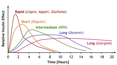 Rapid acting insulins graph.