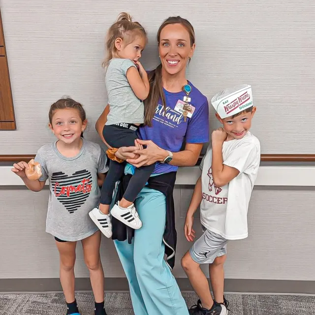 Kelsey Shortley and her children.