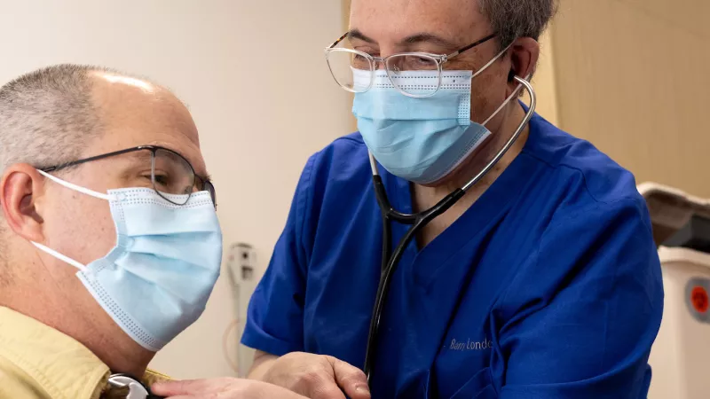 Barry London, cardiovascular genetics, with simulated patients in the Heart and Vascular Center on Friday, March 4, 2022.