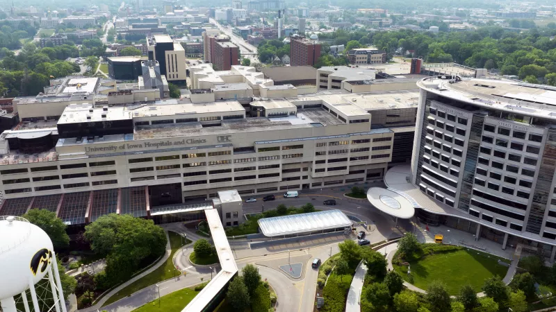 Exterior image of UI Hospitals & Clinics main campus