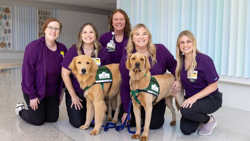 Child Life members with Corrin and Nacho