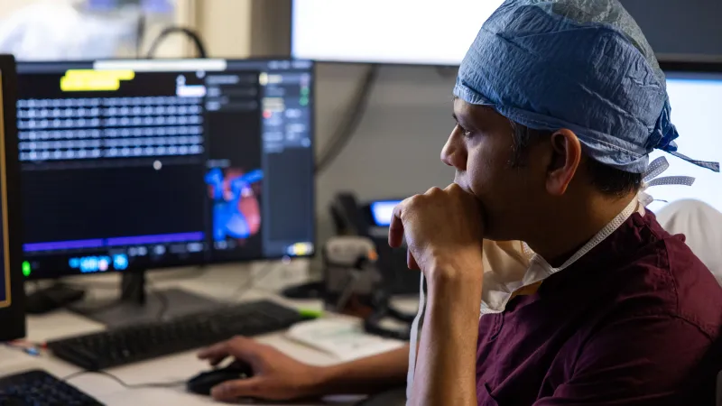 Dr. Dominic in the cath lab UI Health Care