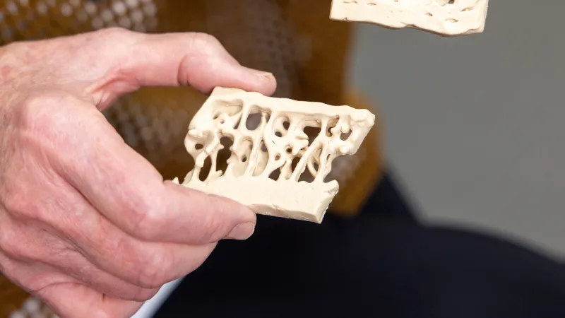 Lori Fitton, PhD, APRN, bone health counseling with simulated patient in the orthopedics clinic at UI Health Care Medical Center North Liberty on Tuesday, April 29, 2025. Patient consent on file. 