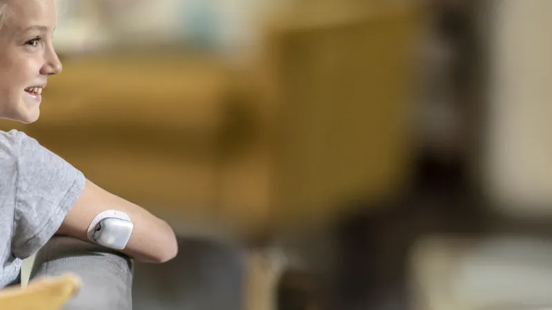 Peds patient with glucose monitor