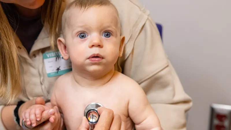 Pediatric patient with stethoscope