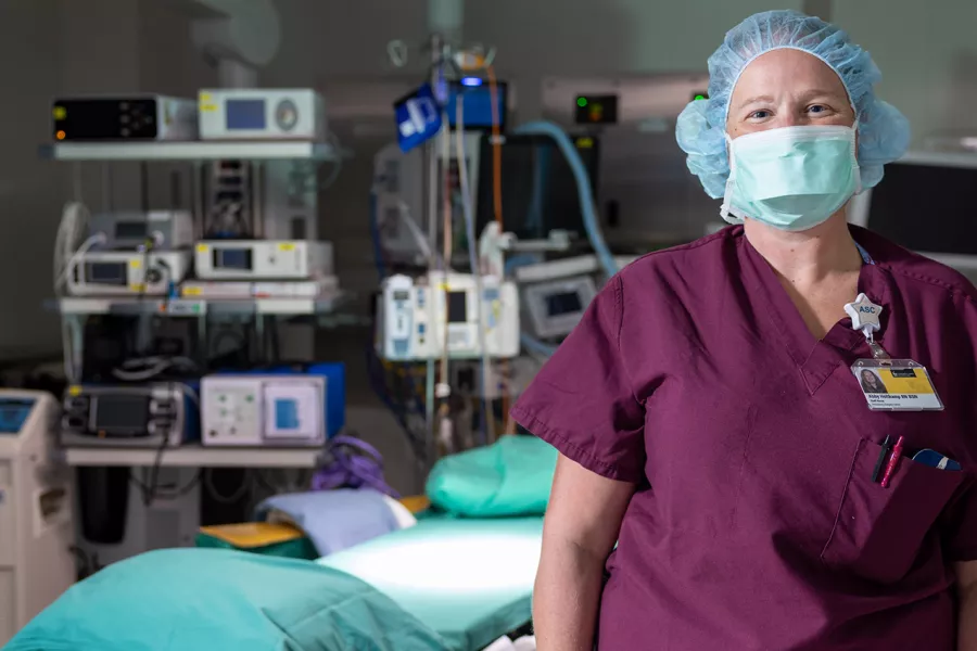 Abby Holtkamp, perioperative nurse in the Ambulatory Surgery Center, on Friday, Aug. 5, 2022.