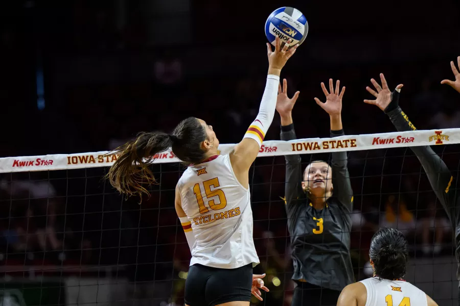 Kiersten Schmitt, Iowa State volleyball player during a match