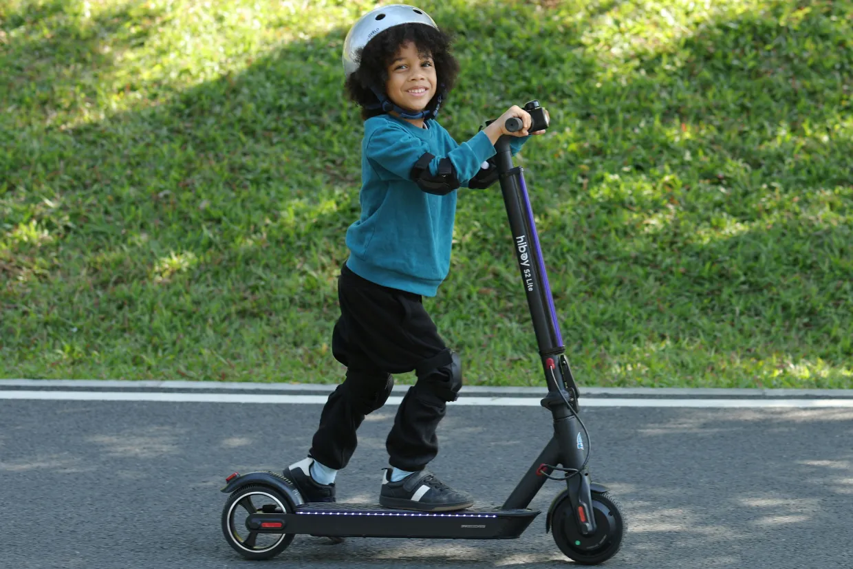Child riding a scooter