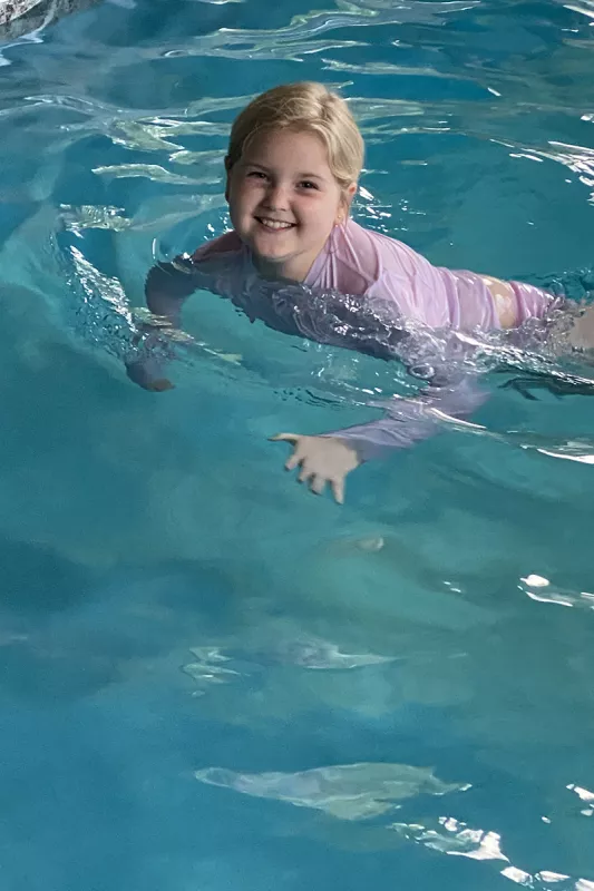 Elyna enjoys swimming
