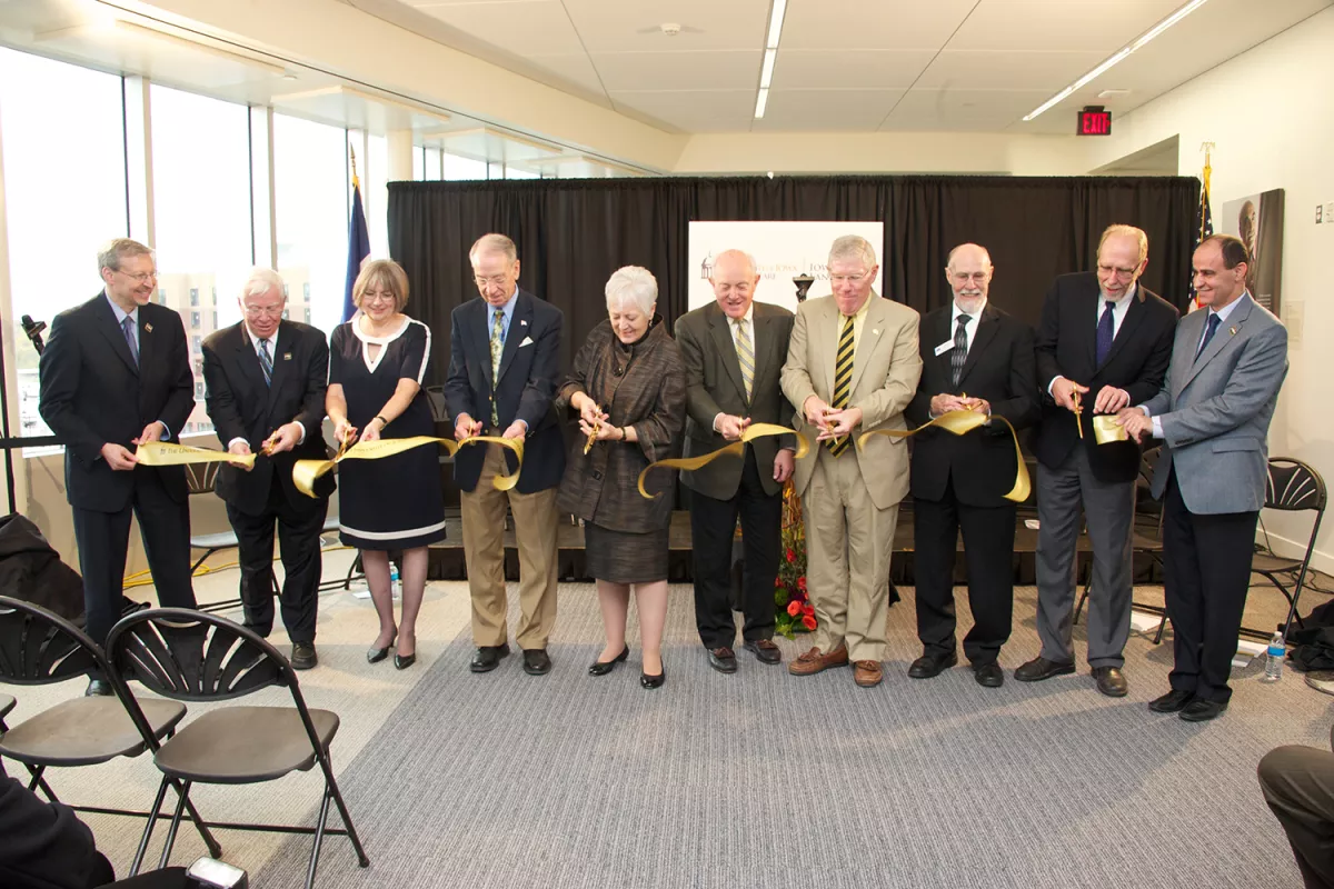2012 IRL ribbon cutting ceremony with the full ribbon