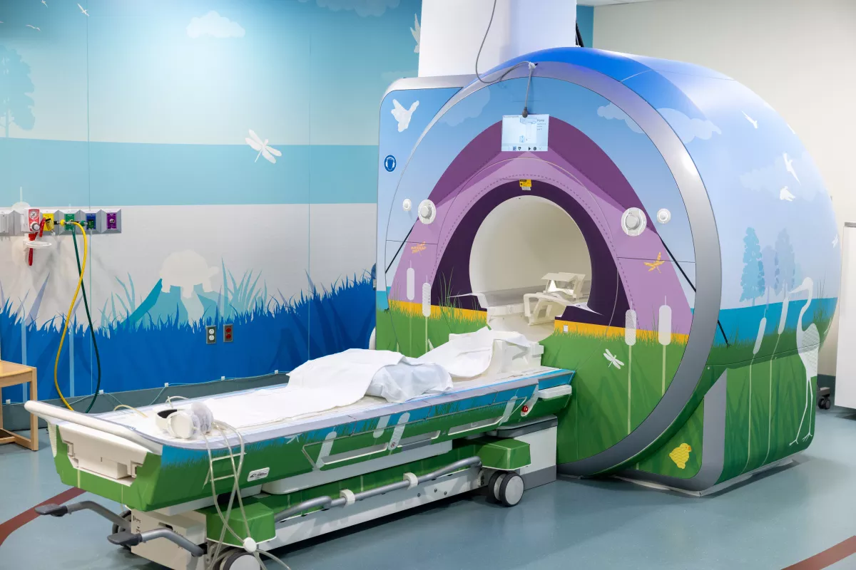 Special wrapped MRI machines in LL2 at Stead Family Children’s Hospital on Friday, February 24, 2023.