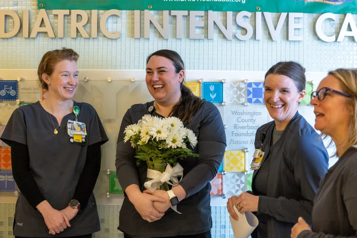 Rachel Gage BSN, RN, and her PICU colleagues