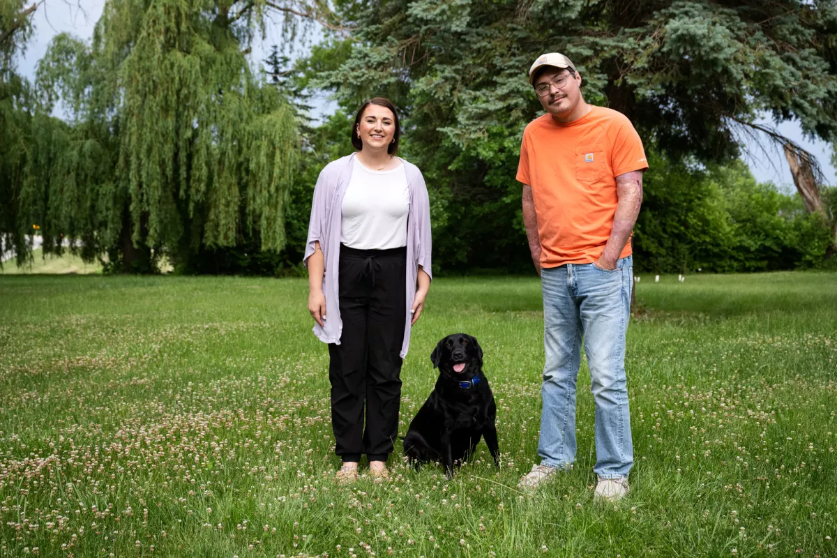 James and Mikki Roger with their dog from Denver, Iowa