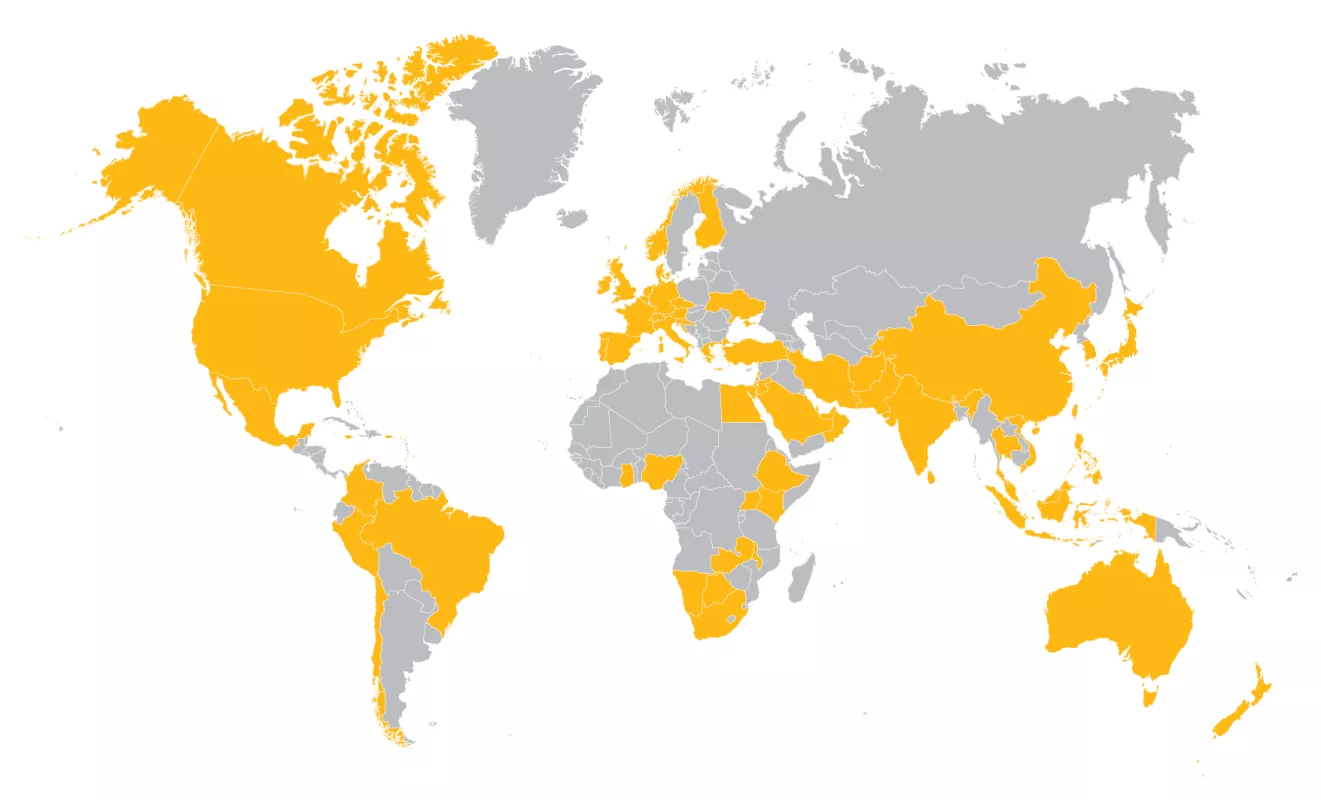 Countries using the Iowa Model and Implementation Framework