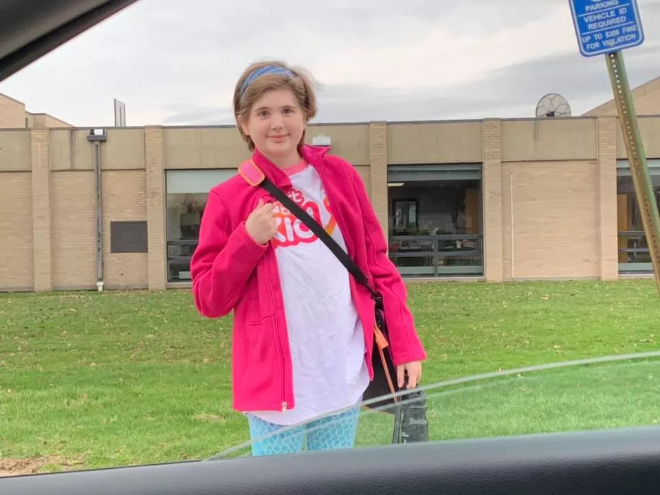 Gabby Ford heading to school, 2019