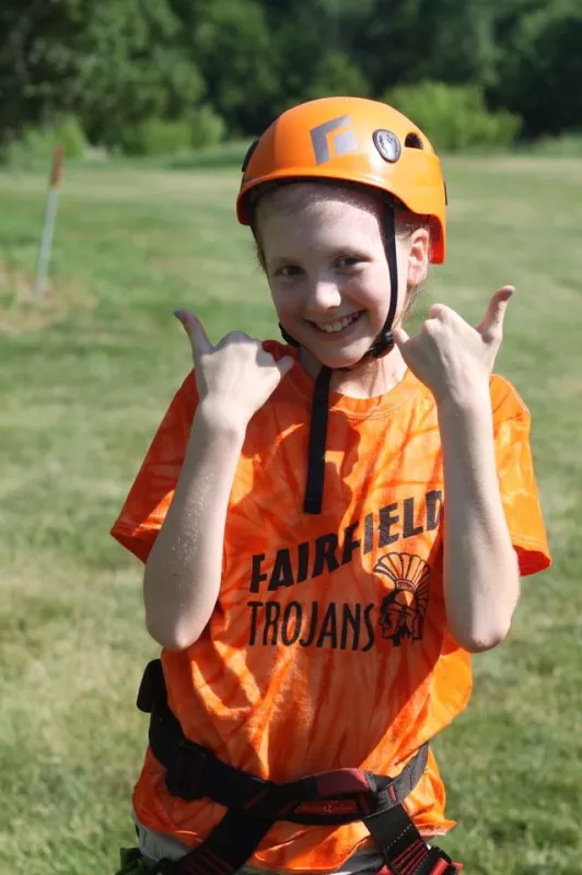 Gabby Ford at Oncology camp Zipline, 2017