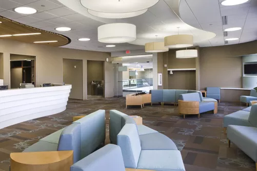 Clinical waiting room at Coralville, Heartland Drive, Suite 201