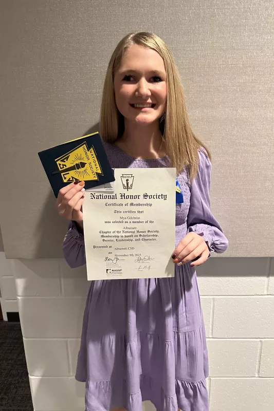 May Gilchrist with National Honor Society