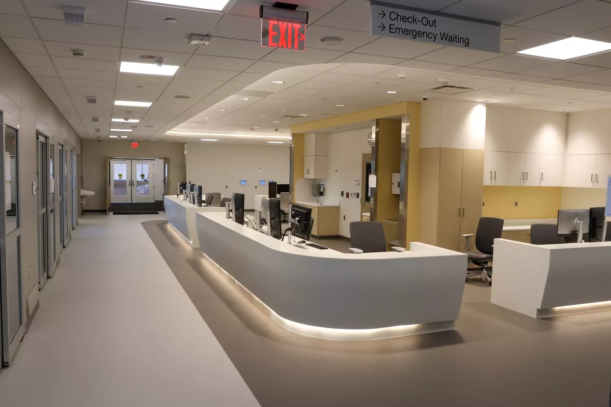 Emergency Room check-in desk at North Liberty Campus