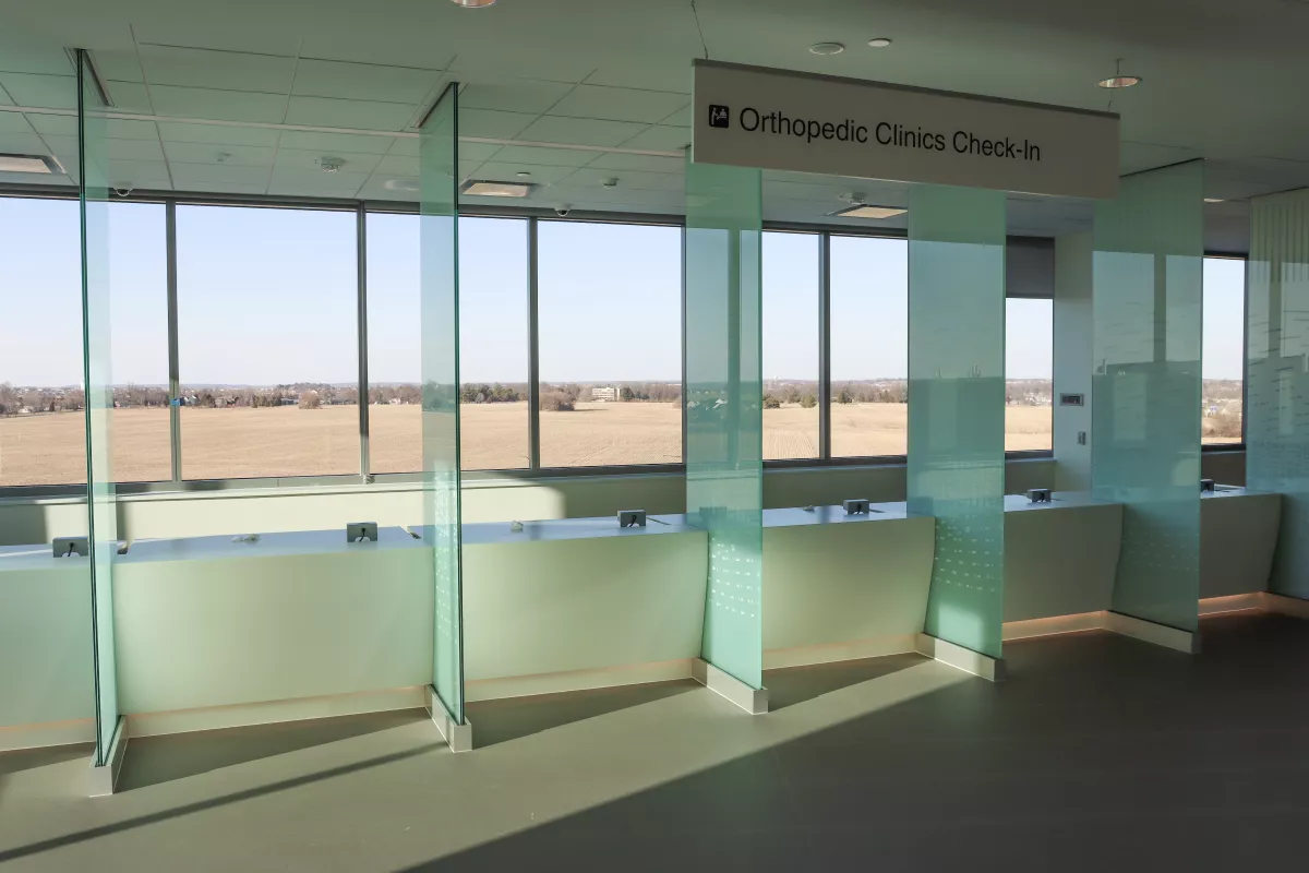 Check-in desk at the Orthopedics clinic