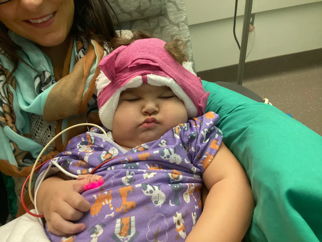 Kid Captain Gwendolyn Clouse in the hospital