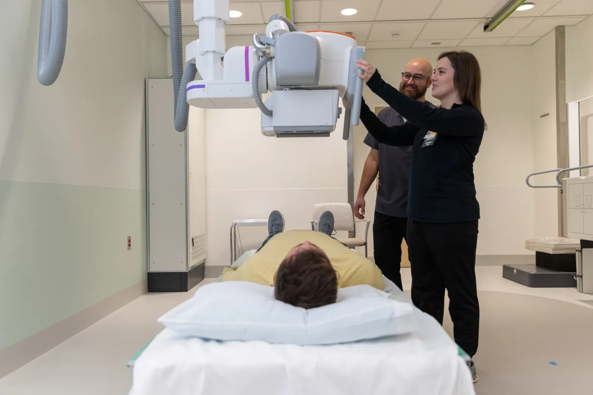 simulated patient waits for MRI