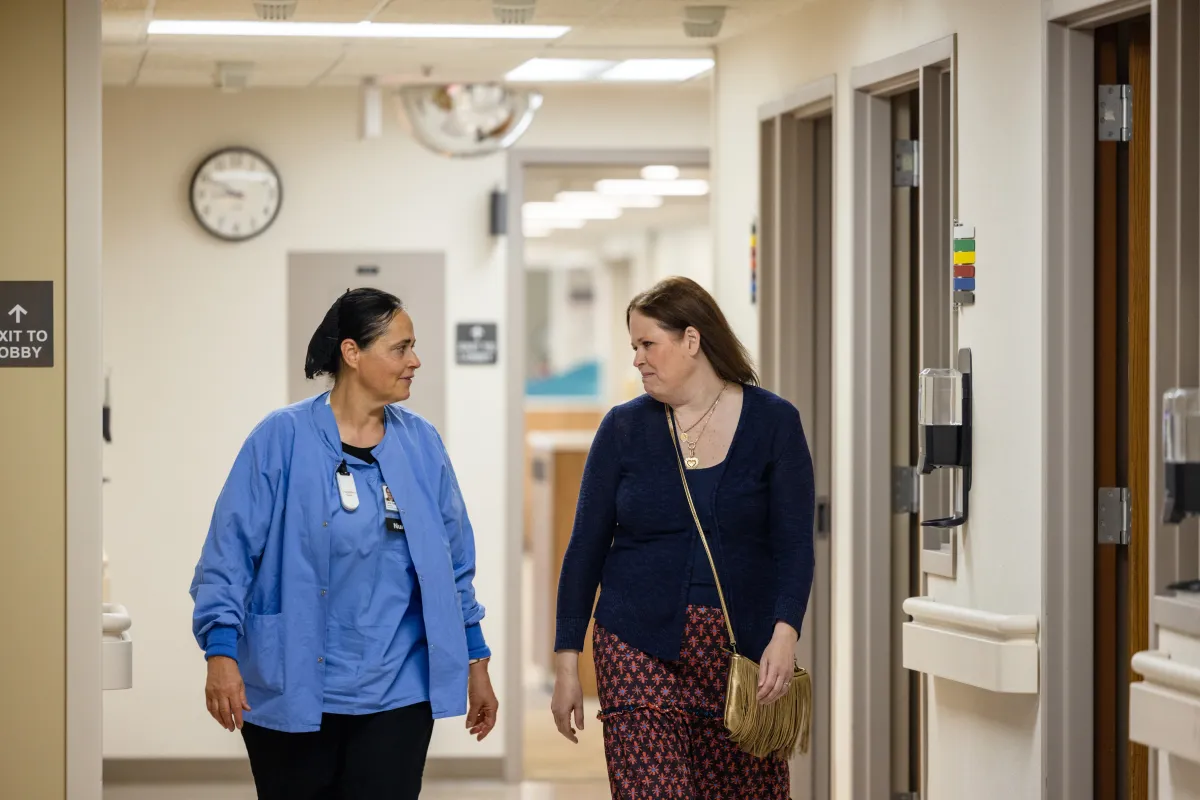 Nurses and surgical staff at the operating room work station at UI Health Care’s downtown medical center on Friday, June 13, 2025. 