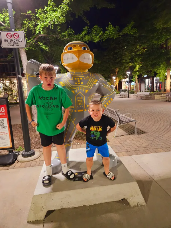 Kid Captain Micah Norby and his brother