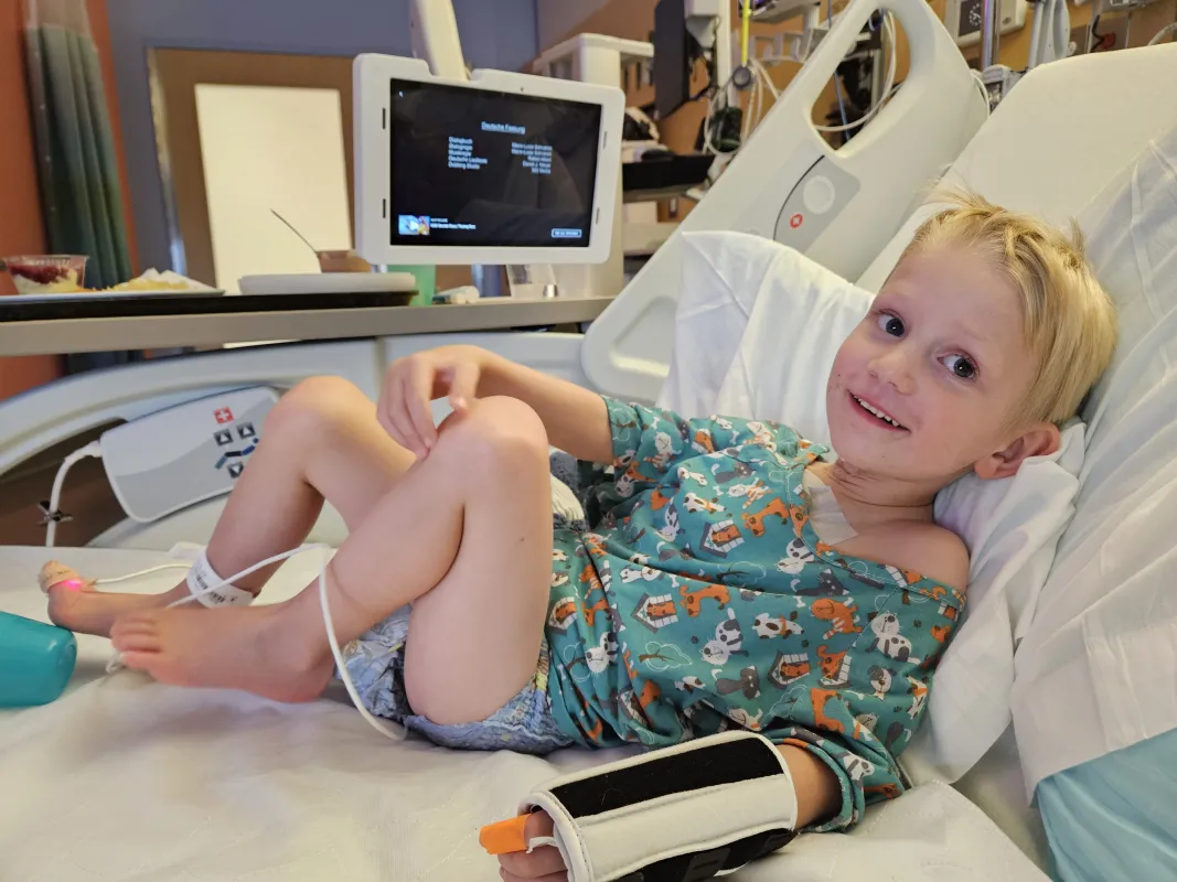 Evan Zenisek, open heart surgery child patient at UI Health Care