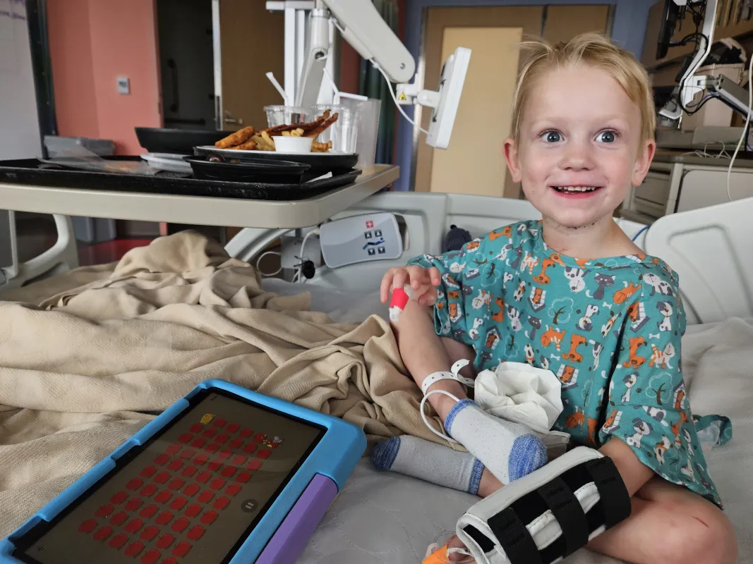 Evan Zenisek, open heart surgery child patient at UI Health Care