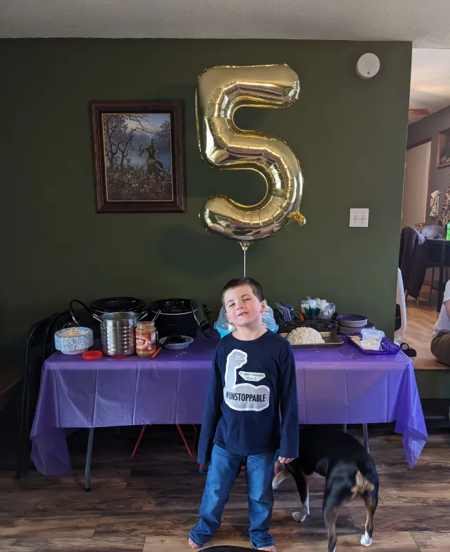 Kid captain Ray Walker as a young child