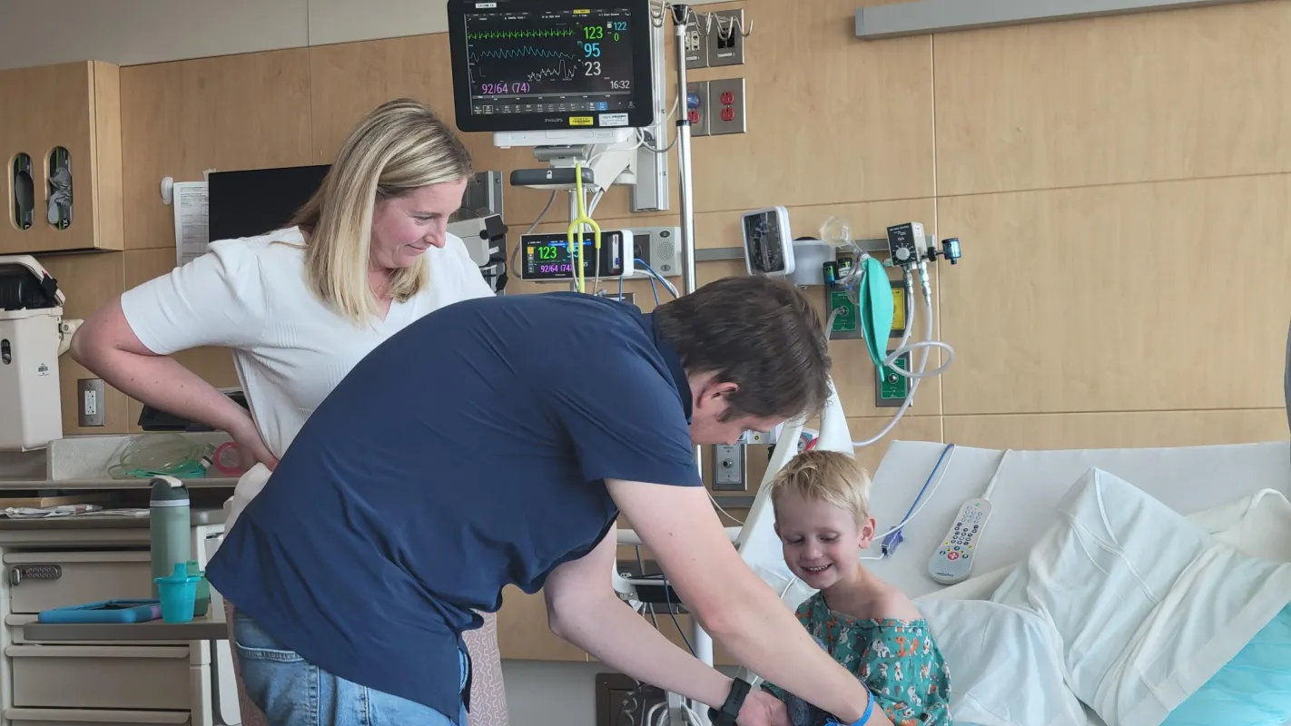 Evan Zenisek, open heart surgery child patient at UI Health Care