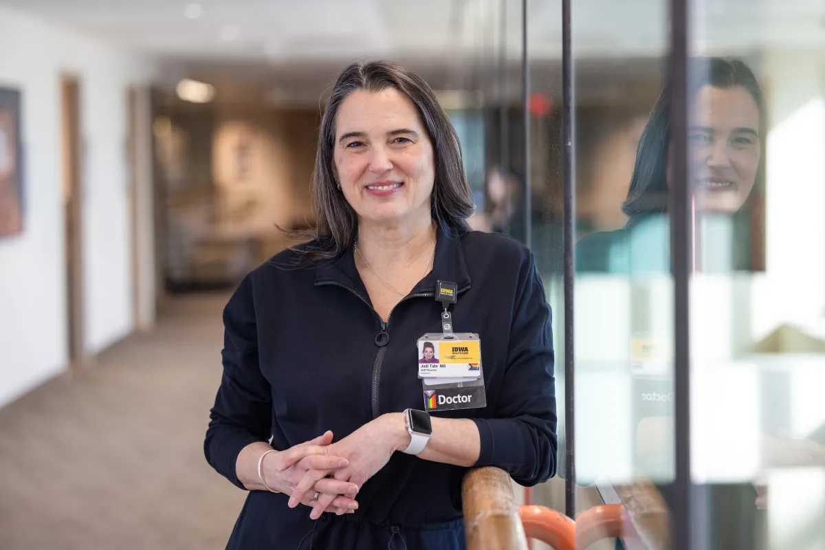 Jodi Tate, MD, pictured a in hallway