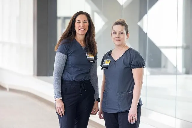 Joan Ricks-McGillin and Kelley McLaughlin, nurse clinicians in the Heart and Vascular Center, on Tuesday, Feb. 3, 2026.