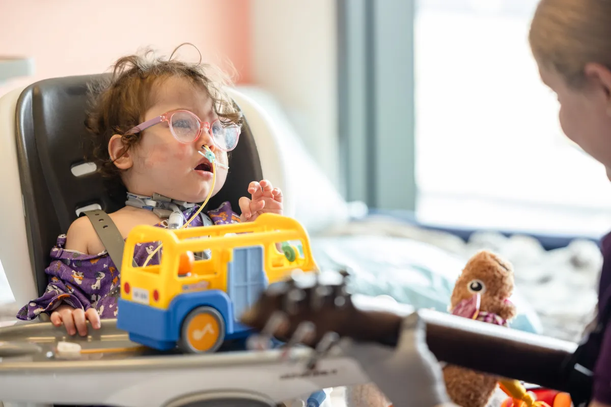 Peds patient listening to music