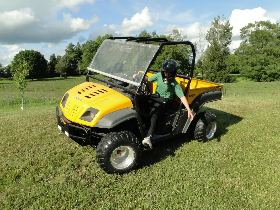 Child driving an UTV