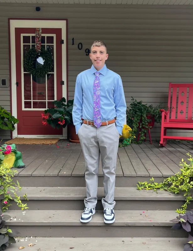 Kid Captain Beau Harvey dressed up