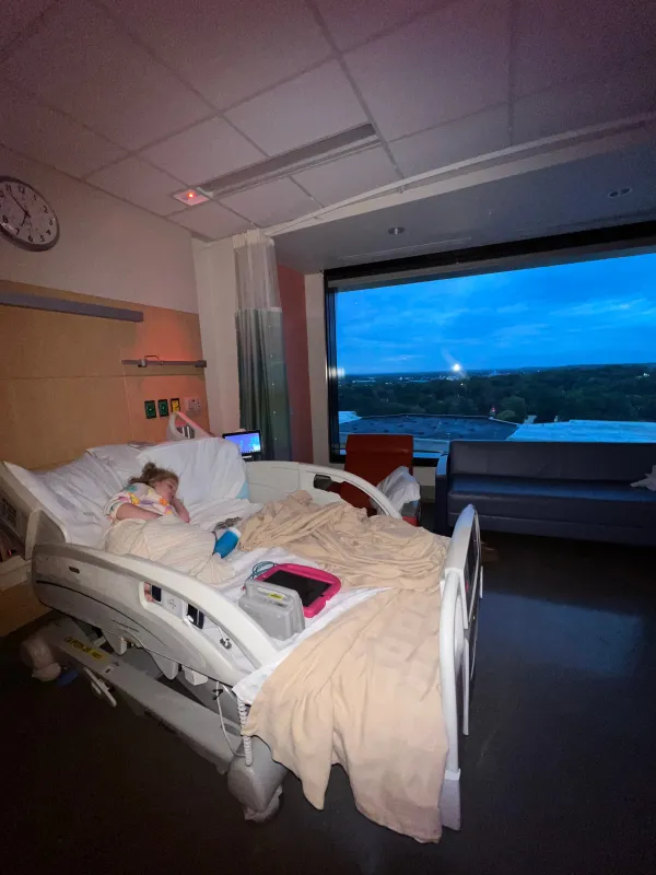 Kid Captain Harlow Taube in the hospital