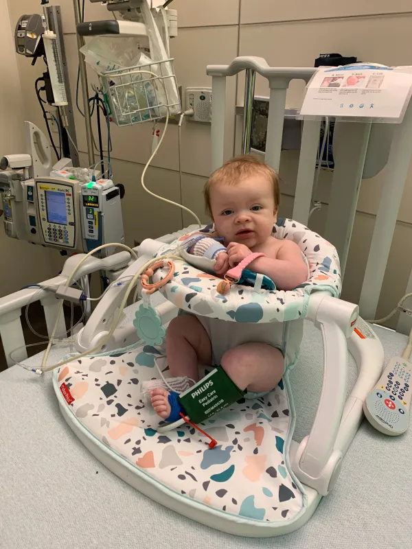 Kid Captain Harlow Taube as an infant in the hospital
