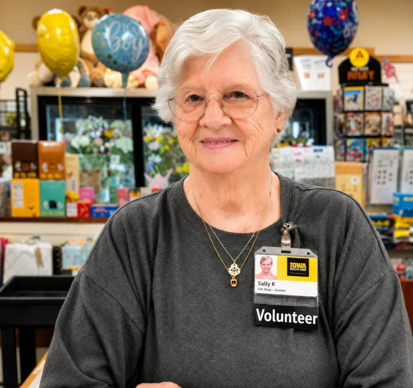 Sally Kruse standing in gift shop
