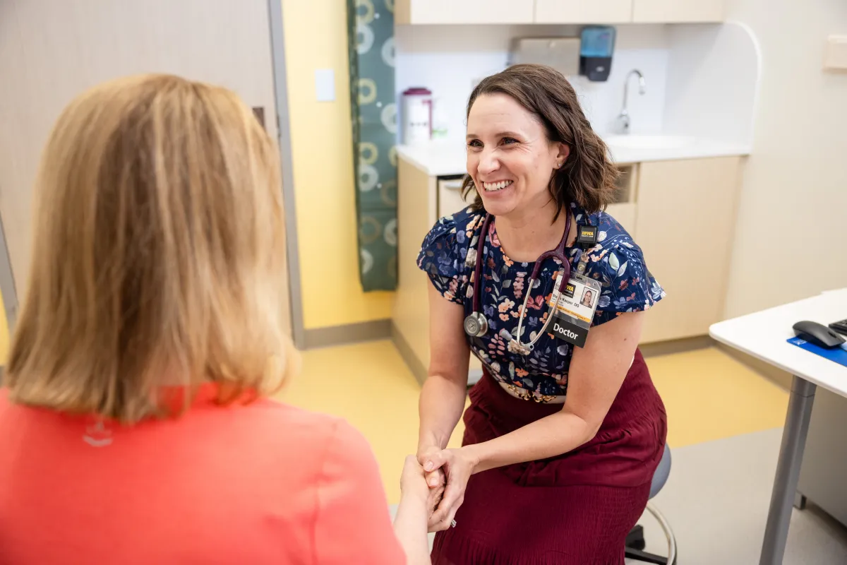 Doctor meets with simulated patient at Tiffin clinic