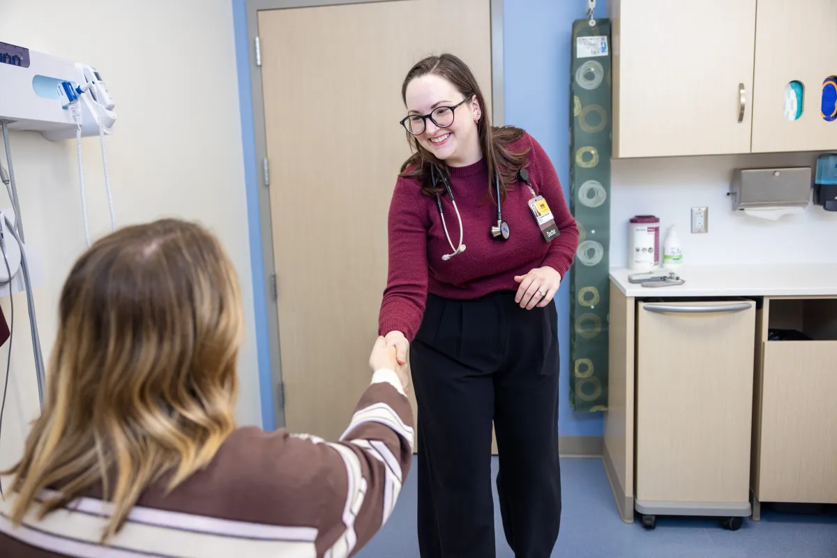 Doctor at Tiffin clinic meets with simulated patient