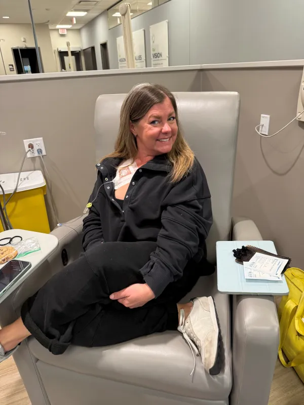 Amy Randall at an infusion suite