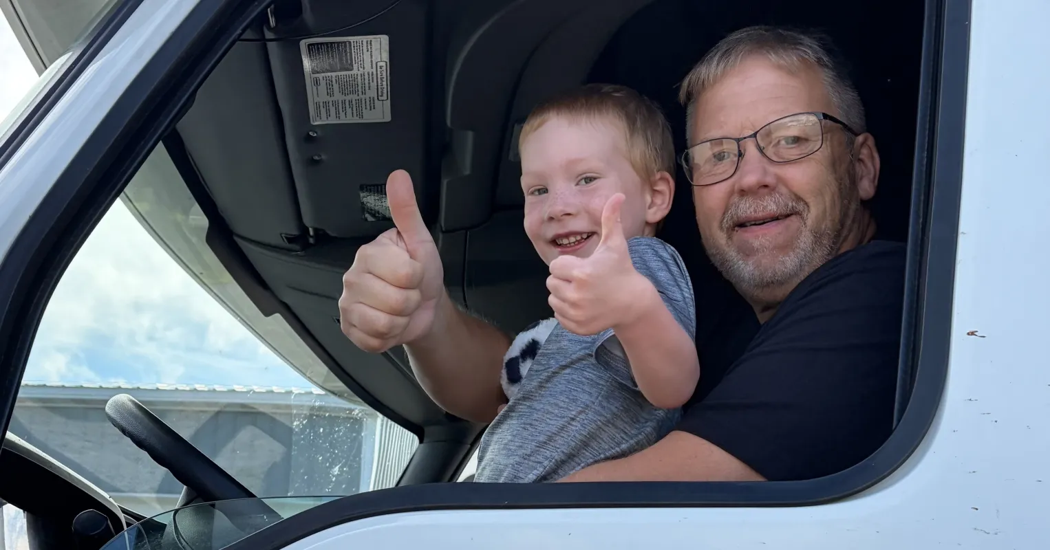 Ron Watson pictured with his grandson