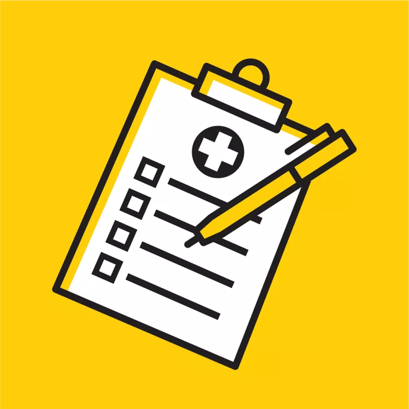 Graphical icon representing back to school physicals 