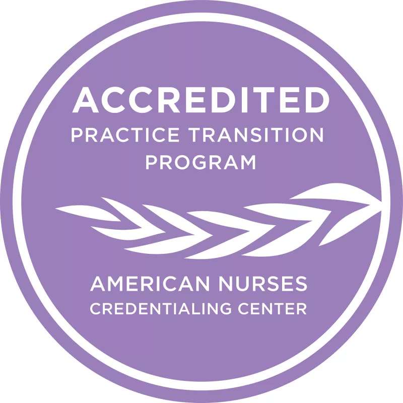 Practice Transition Program by the American Nurses Credentialing Center’s Commission accreditation logo