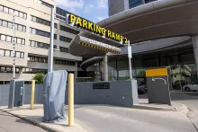 Entrance to Parking Ramp 2 (underground) at UI Stead Family Children's Hospital